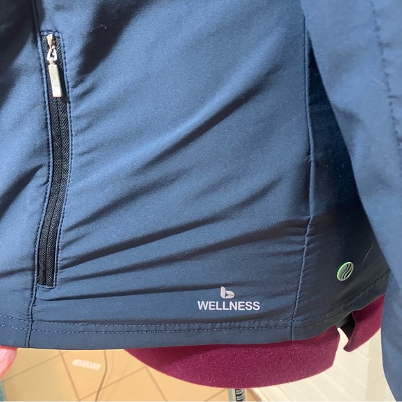 Barco One Wellness Scrub Jacket Navy Blue | Zip Front | Stretch Women’s Large - Picture 3 of 8